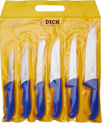 Set of 6 ERGOGRIP knives in self-service plastic bag, 36.4 cm, Bleu