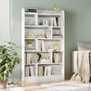 Hzuaneri Bookcase Bookcase with 6 Compartments Storage Shelf Standing Shelf for Living Room Office Bedroom 24 x 100 x 170 cm White BC64403X - 2