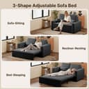 Xbro 2-Seater Sofa Bed, Extendable Sleeper Couch with Pull-Out Function, Modern Velour Fabric for Living Room, Guest Room or Office - 6