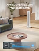 Dreo ventilateur colonne silencieux, Vitesse 7,6 m/s - Oscillant à 90° ventilateurs tour pour chambre, 92 cm de haut, Télécommande incluse, 4 vitesses, 4 modes, minuterie 8H, Noir - Nomad One - 7
