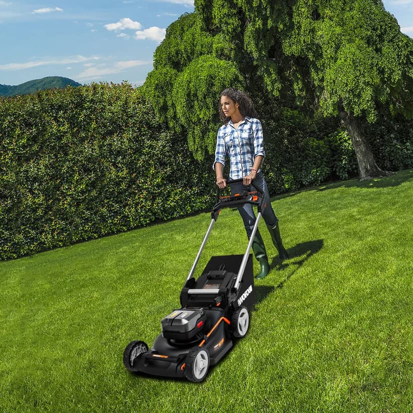 WORX Nitro 40V (2x20V) Lawn Mower | PowerShare | WG749E | Includes 2 4Ah Batteries and Dual Charger | 46 cm with traction | Mulching | 7 Height Positions - 5