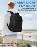 KLOSTAIN for Easyjet Cabin Bag 45x36x20 Travel Backpack Hand Luggage Carry-ons Bag Laptop Backpack Ruscksack for Airplanes Flight New Easyjet Underseat Cabin Bags Fit 14" Laptop Black - 6