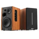 Audizio KS01B - Paire d’Enceintes HiFi Bibliothèque 120 W Finition Bois | BT sans Fil, Entrées RCA/Optique, Design Élégant, Son Clair et Puissant - 1