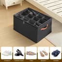 Romon Rangement Chaussure Pliable Pour 12 Paires Avec Couvercle Transparent Et Poignées, Gain De Place, Pour Placard Et Entrée, Noir - 3