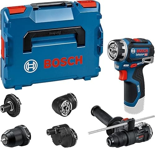 Bosch PRO 12V System Cordless Drill Driver GSR12V-32FC (incl. GFA 12-M, GFA 12-X, GFA 12-E, GFA 12-W, GFA 12-H, Aux. Handle, Depth Gauge, L-BOXX)
