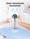 DREO Standing Fan, 120°+120° Smart Oscillating Floor Fans with Wi-Fi/Voice Control, 85 ft Fan For Bedroom, DC Motor Quiet Fans, adjustable height, 8 Speeds, 6 Modes, 12H Timer, Office, Room - 4