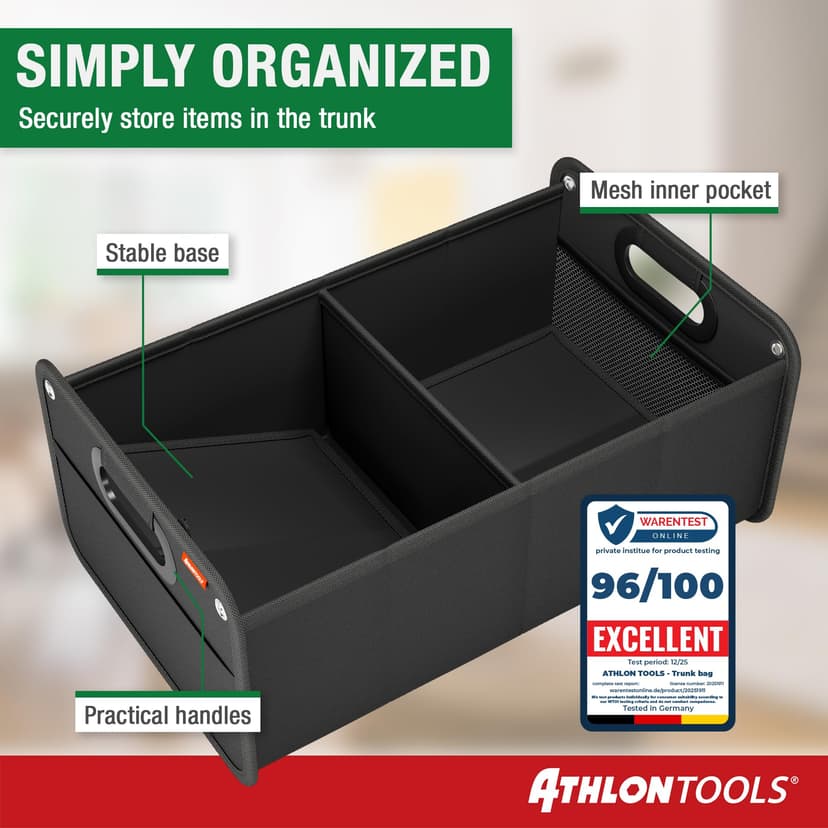 ATHLON TOOLS Foldable boot bag - Organiser, box - Reinforced, stable - Fastening strips - 3