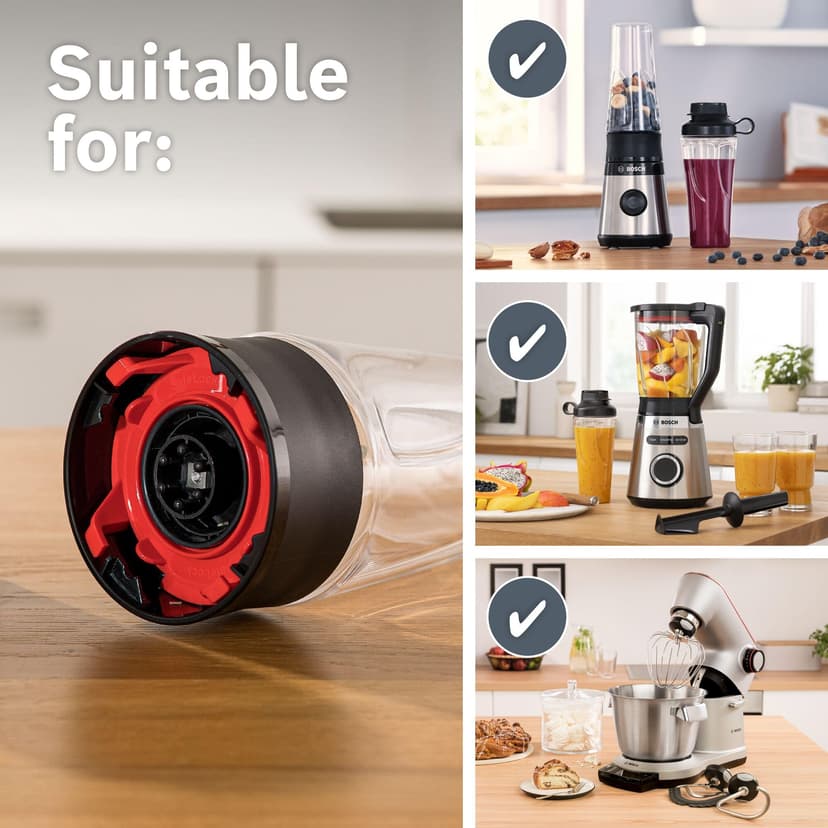 Bosch MMZBTK1B pour robot de cuisine OptiMUM et VitaPower Series 4 Blender à emporter en Tritan Transparent/noir - 3