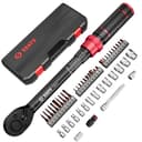 VANPO Torque Wrench 1/4 inch, 3-25 Nm, 49-Piece Set with Sockets, Extension Rod, Adapters - 1