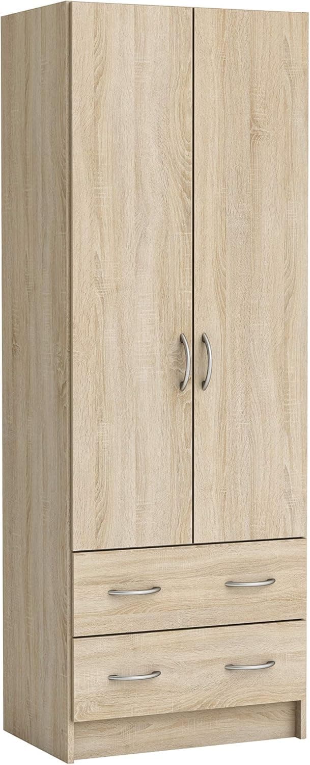 Demeyere Armoire Chambre Adulte Lingère Dual 61 x 169 x 41 cm - Dressing - Rangement Tiroir 55 x 11 x 31 cm - Fabriquée en France, Chêne Brossé - 1