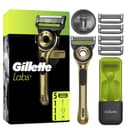 Gillette Labs Champion Gold Edition Men's Wet Razor with Cleaning Element - Includes 1 Handpiece, 1 Spare Blades, and Wall Mount for Easy Bathroom Storage - 1