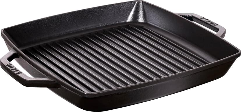 STAUB Cast Iron, Grill Pan with Two Handles, Black, 33 cm - 1