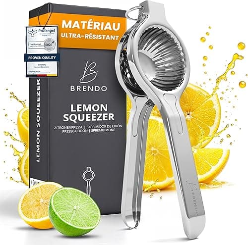 Brendo Premium Lemon Squeezer – Lemon Juicer Universal Size for All Citrus Fruits | Orange Juicer 100% Efficient | Lime Squeezer Maximum Freshness & Flavour | Manual Juicer Dishwasher Safe