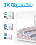 BUCATSTATE Litières pour Hamsters 70L, Super Absorbante & 99,9% sans Petit Animal Papier Poussière pour Souris, Rats, Rongeurs, Cochon d'Inde, Chinchilla - 5