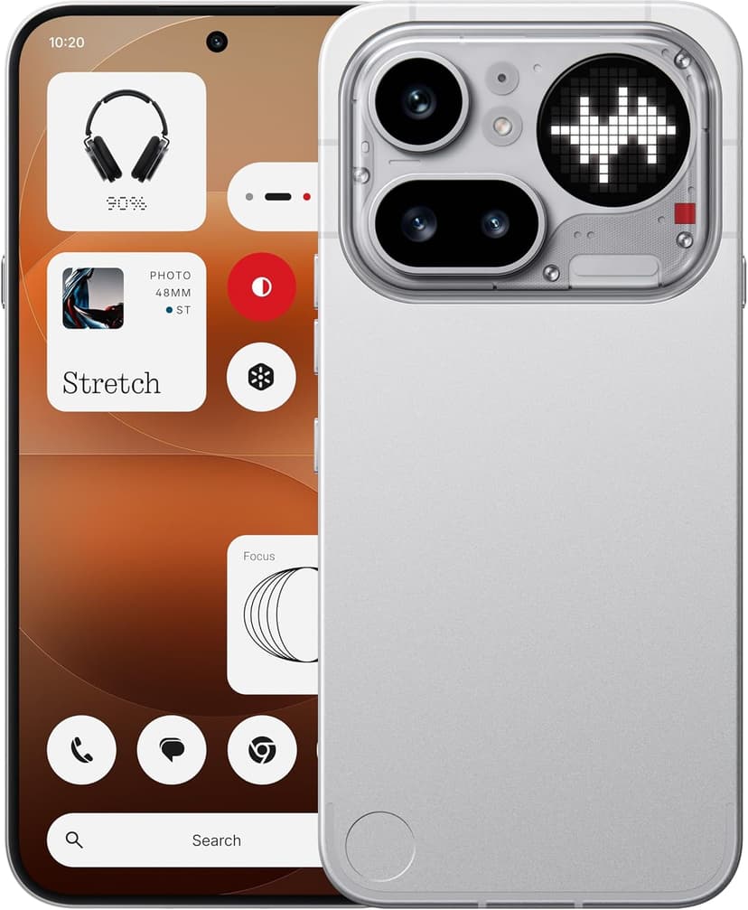 Nothing Phone (4a) Pro - 50 MP Triple Camera with Up To 140X ultra Zoom, Metal Unibody Smartphone, Long Lasting Battery and 50W Fast Charge, 144Hz AMOLED Display and Glyph Bar, 8GB + 128GB - Silver - 1