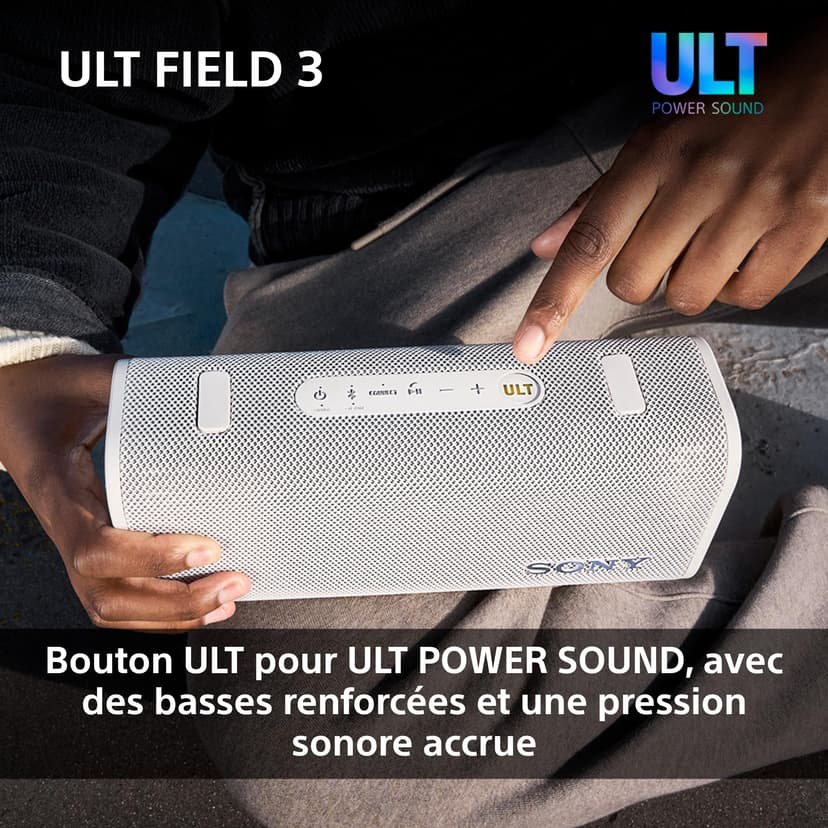 Sony ULT FIELD 3 - Portable Bluetooth Speaker with ULT POWER SOUND, 24hr Battery, IP67, Waterproof, Dustproof, Shockproof, Detachable Shoulder Strap, Compact - Forest Gray - 4
