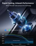 llano V12 Ultra Laptop Cooling Pad with Intelligent Software Control, RGB Gaming Laptop Fan Cooler Stand, 5.5" Turbo Fan, Adjustable Speed, 3*USB 3.0 Ports, Ergonomic Design, for 15.6"-21" Laptops - 3