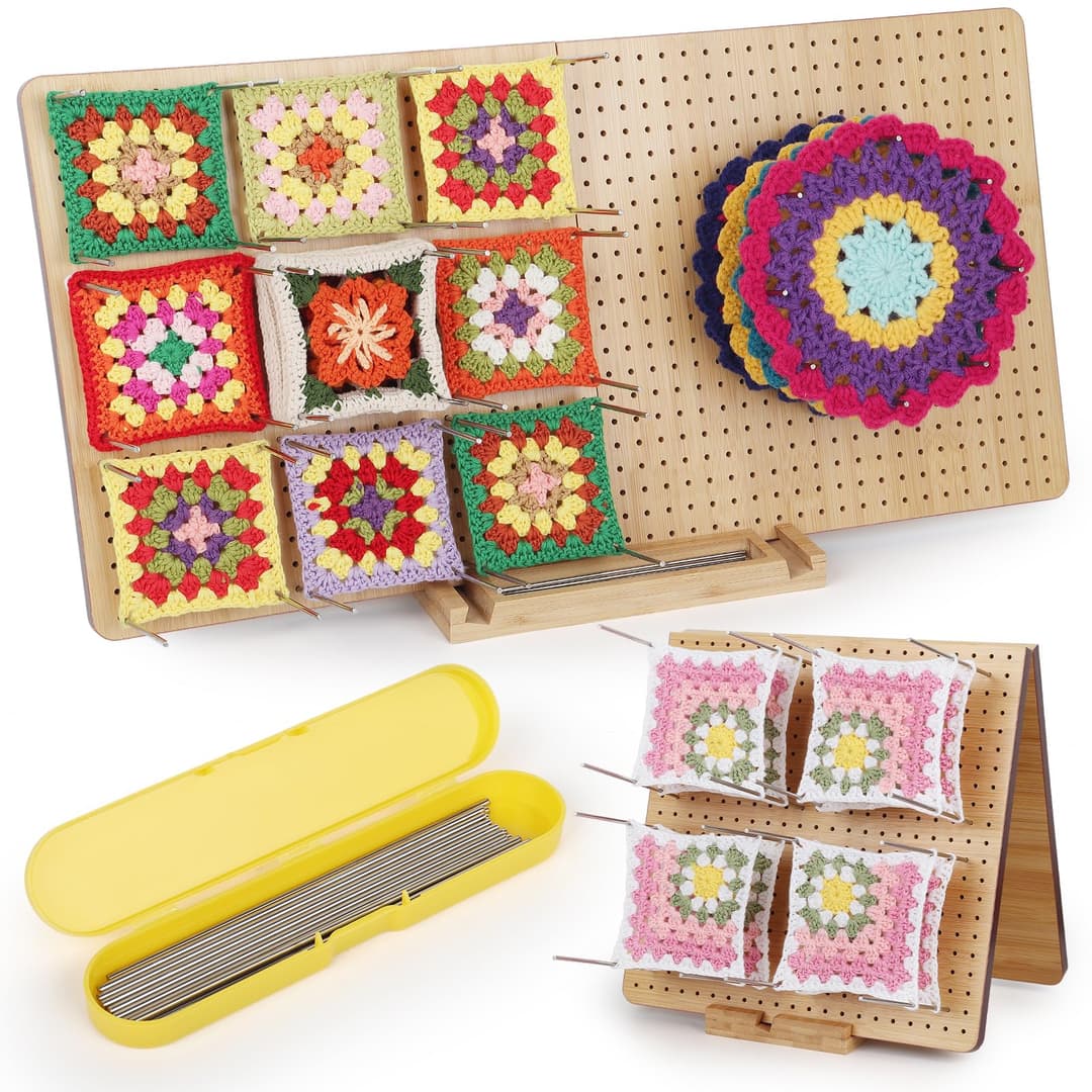 Aeelike Blocking Board Crochet avec 40 broches, tendeur de planche à crochet pour projets de tricot et de crochet, planche de maintien pour crochet, accessoires de crochet, cadeaux pour