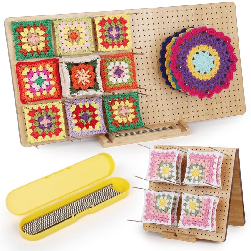 Aeelike Blocking Board Crochet avec 40 broches, tendeur de planche à crochet pour projets de tricot et de crochet, planche de maintien pour crochet, accessoires de crochet, cadeaux pour - 1