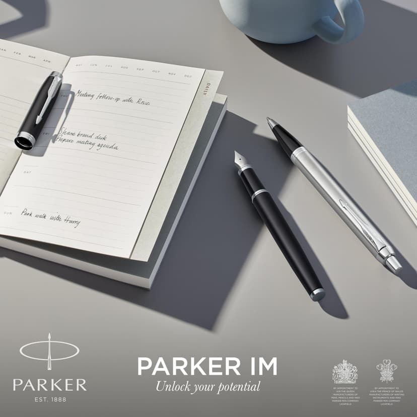 Parker IM Ballpoint Pen | Matte Black with Black Trim | Medium Point with Blue Ink Refill | Gift Box - 6