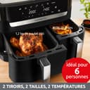 Moulinex Friteuse sans huile, Capacité 8,3 L, Jusqu'à 8 personnes, 7 programmes automatiques, Ecran tactile digital, Économie d'énergie, Air Fryer, Application dédiée, Easy Fry Dual EZ901820 - 3