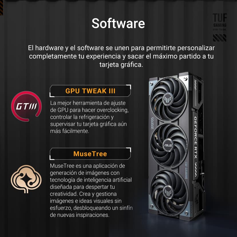 ASUS TUF Gaming GeForce RTX 5070 Ti 16GB GDDR7 Gaming Graphics Card (PCIe 5.0, HDMI/DP 2.1, 3.125-slot, military-grade components, protective PCB coating, axial-tech fans) - 7