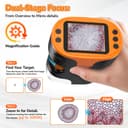 Digital Microscope for Kids Pocket Miniscope: 2.0" 4K Screen with 32G Card EVA Case, Rechargeable Handheld Coin Jewelry Portable Magnifying Glass Edu Science STEM Toy 4-12 Boy Girls - 3
