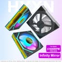 H3 ATX PC Case - Pre-Installed 6 Infinity Mirror PWM ARGB Fans, Compact ATX Dual Chamber Mid Tower Gaming PC Case, with Type-C 3.2 (Black, H3) - 9