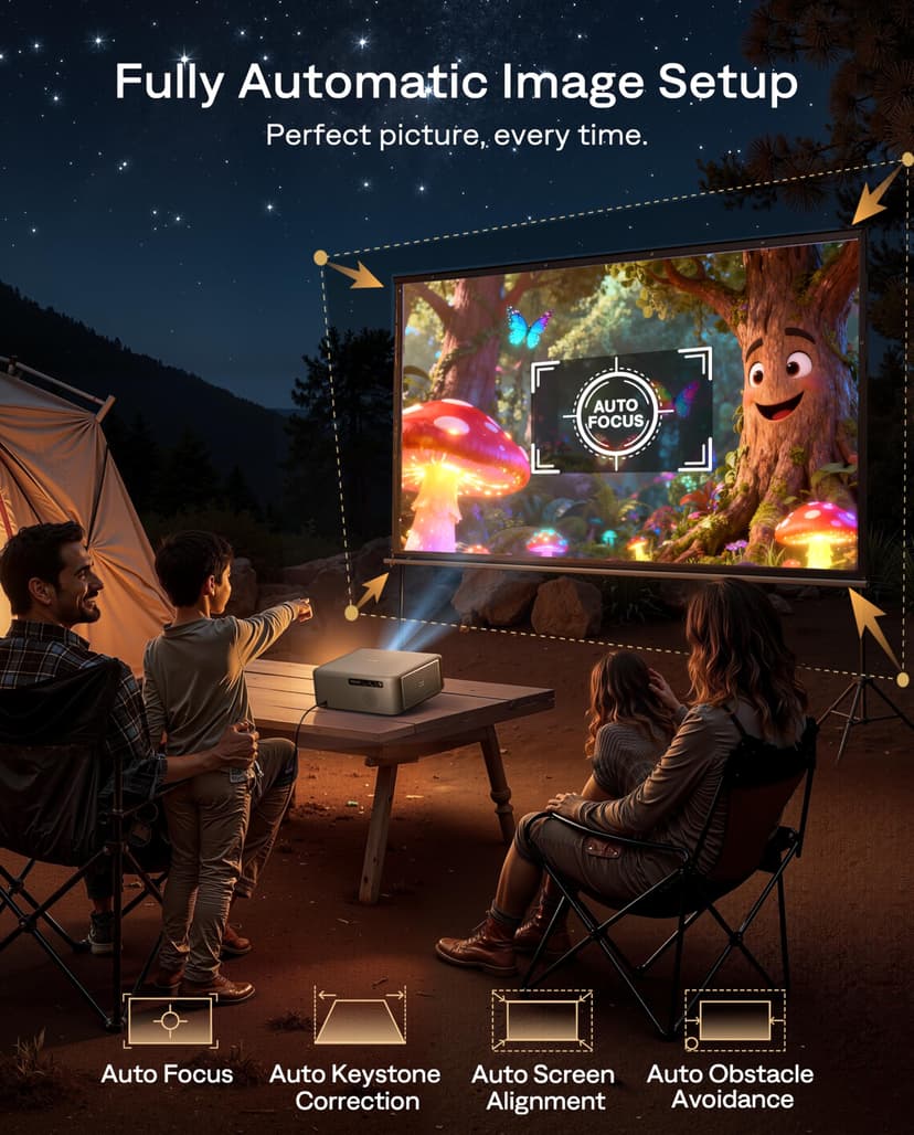 Aurzen EAZZE D1 MAX Upgraded Google TV Smart Projector 4K Supported, Ultra-Bright 1000 ANSI Lumens, MEMC Tech, Fully Automatics, 20W Dolby Audio, Home Theater Movie Projector with WiFi and Bluetooth - 6