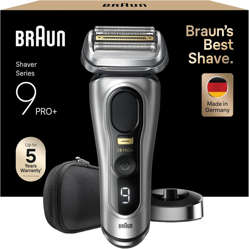 Braun Rasoir Electrique Hommes Series 9 PRO+ 9517s, Etanche, Lame ProLift Et Tondeuse Pro Trimmer Pour Rasage De Précision, Kit Barbe Homme Avec 5 Eléments De Rasage Et Brosse De Nettoyage Et Etui - 1