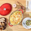 Velaze Enameled Cast Iron Casserole Dish with Lid, 250 ML Non-stick Round Enamel Cast Iron Dutch Oven, Mini Enamel Dutch Ovens Pot for All Heat Source - Classic Red - 7