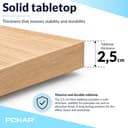 POKAR Table Top 140x80 cm | Desk Top 25 mm Thick | Perfect for Height Adjustable Standing Desk or Dining Table DIY | Durable Laminated Table Top | Made in Europe | Gold Craft Oak - 9