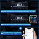 GizmoVine Bluetooth 5.4 FM Transmitter Car Adapter 63W (PD 45W & 18W) [Light Switch] [HiFi Bass Sound] [Fast Charging] Wireless Radio Music Adapter LED Display Zinc Alloy Hands-Free Calling Support - 7