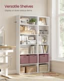 VASAGLE Bookcase, 6-Tier Bookshelf, Open Storage Shelf, Shelving Unit, 24 x 60 x 178.5 cm, for Living Room, Home Office, Dinning Room, Cloud White LBC169T14 - 3
