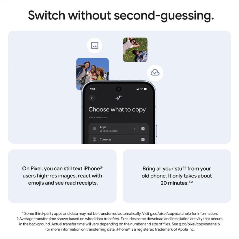 Google Pixel 10 Pro - Unlocked Android Smartphone with Gemini, Triple Rear Camera System, 24+ Hour Battery and 6.3" Super Actua Display - Moonstone, 128GB - 9