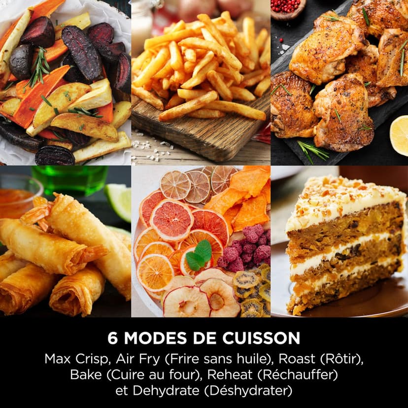 Ninja Air Fryer MAX PRO, 6,2 L, Grand tiroir, rôtir, cuire au four, frire sans huile, familial, antiadhésif, panier/plaque croustillante compatibles lave-vaisselle, pinces, noir/cuivre, AF180EUCP - 9