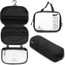 Toiletry Bag Kit Set: Hanging Travel Toiletry Bag + 311 TSA Cosmetic Liquid Bag + Ultralight Accessory Organizer Pouch, Black Ripstop, 3 Piece Toiletry Set - 1