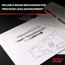 rOtring 600 Portemine | Mine HB0,5 mm | Portemine entièrement métallique | Or Rose | Prise crantée antidérapante et corps hexagonal - 5