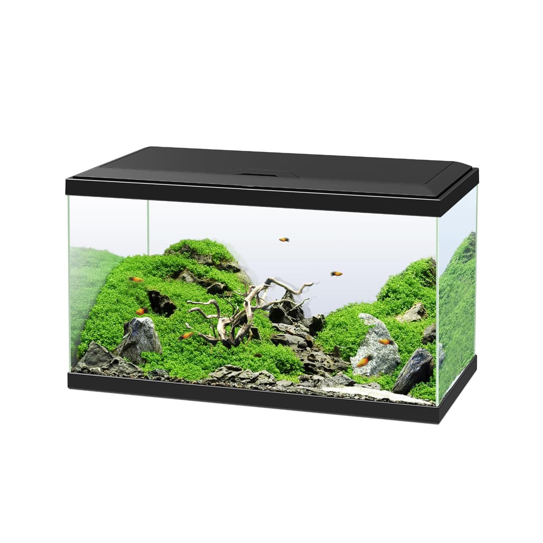 Ciano, Aquarium 60 Black, for Fish, Equipped with Filter, Consumables, LED and Heating, 58L, Reinforced Packaging for Web Sending