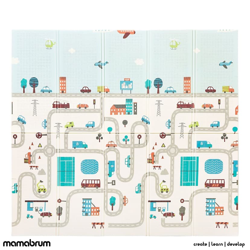 Mamabrum baby play mat 200 x 180 x 1 cm foldable foam mat waterproof portable child safe non-toxic thicker bigger - 4