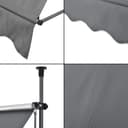 Clamp awning 150 x 120 x 200-300cm Awning Balcony awning Sun protection without drilling Medium grey - 6