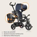 LIONELO Haari Tricycle bébé évolutif jusqu'à 25 kg, vélo de Marche vélo pour Les Enfants Plus âgés, siège réversible, Grand Panier Sac, Porte-gobelet, Roue Libre - 7