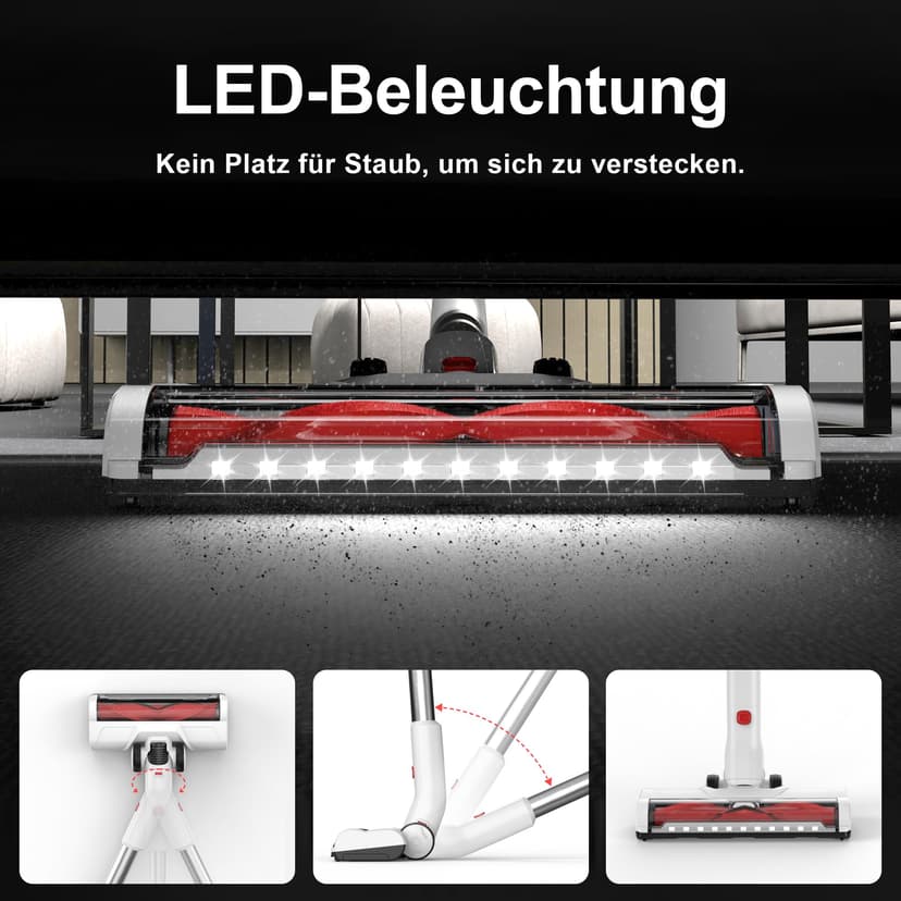 Cordless Vacuum Cleaner 3-in-1 Cordless Vacuum Cleaner Wireless Wireless with Light Without Cable with Pet Hair Screen Carpets Hard Floors - 3