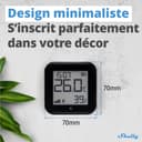 Shelly H&T Gen3 Noir - Capteur de température et d'humidité connecté, Thermomètre & Hygromètre intérieur/extérieur Wi-Fi, Écran eink, Horloge digitale, App iOS & Android - 2
