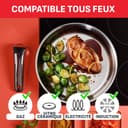 Tefal Ingenio Set of 4 Pieces, 16/18/20 cm Pans + 1 Removable Handle, Induction, Stainless Steel, Stackable, Space Saving, Made in China, Preference On L898S334 - 4