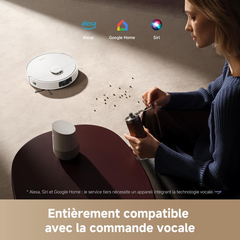 DREAME D20 Robot Aspirateur, 13 000 Pa, Brosse Duo pour Poils d'Animaux, Navigation Laser, Aspirateur et Laveur 2-en-1, Sols Durs et Tapis/Moquettes, Batterie 5 200 mAh, Application et Commande Vocale - 7