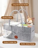 Maliton Nappy Caddy, Newborn Essentials for Diaper Caddy, Sturdy Portable Washable Baby Caddy with Detachable Compartments. Baby Shower Gifts for Mum, Nappy Organiser for Indoor Outdoor, Grey - 2