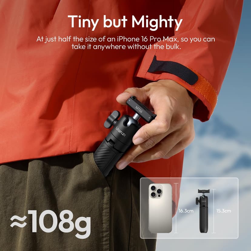 ULANZI MT66 Trépied pour caméra d'action, Support Adaptateur magnétique à dégagement Rapide pour DJI Osmo 360 Nano Action 5 Pro 4, Perche à Selfie/Mini trépied - 8