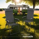 tectake® Lot de 2 Chaise Pliante Camping Fauteuil Pliable Gris Chaise de Plage Ultra léger en Aluminium avec Dossier inclinable & appuie-tête Idéal Voyages, Pêche, Festival, Camping, Plage, Jardin - 8