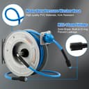 FIXFANS Pressure Washer Hose Reel with Hose, 1/4" x 60ft Retractable, Heavy Duty, Auto Rewind, Wall Mounted, 3600 PSI - 7
